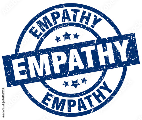 empathy blue round grunge stamp