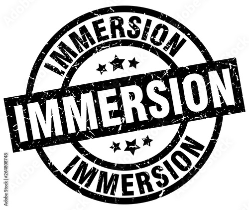 immersion round grunge black stamp