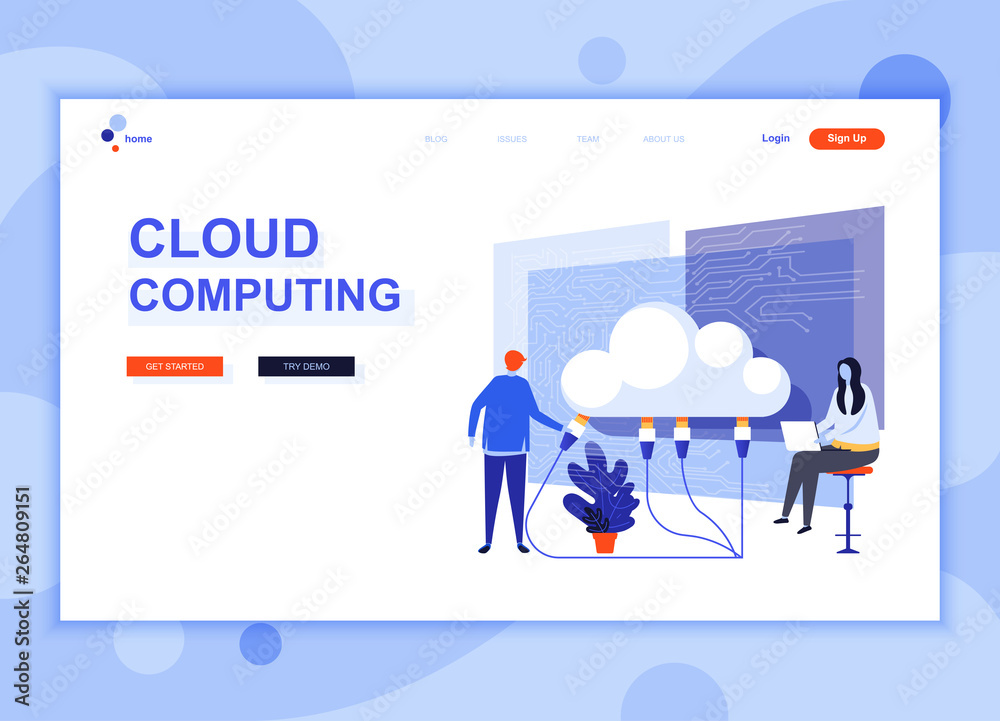 Modern flat web page design template concept of Cloud Technology decorated people character for website and mobile website development. Flat landing page template. Vector illustration. Modern flat web page design template concept of Cloud Technology decorated people character for website and mobile website development. Flat landing page template. Vector illustration.