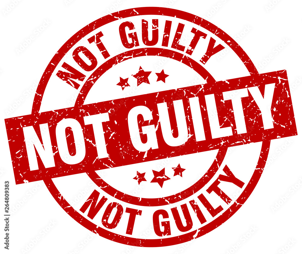 not guilty round red grunge stamp not guilty round red grunge stamp