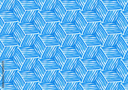 Abstract bright blue repeating pattern