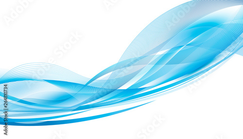 Abstract blue wave on white background vector illustration