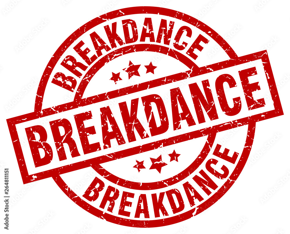 breakdance round red grunge stamp breakdance round red grunge stamp