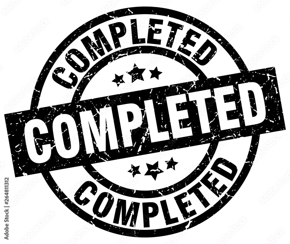 completed round grunge black stamp completed round grunge black stamp