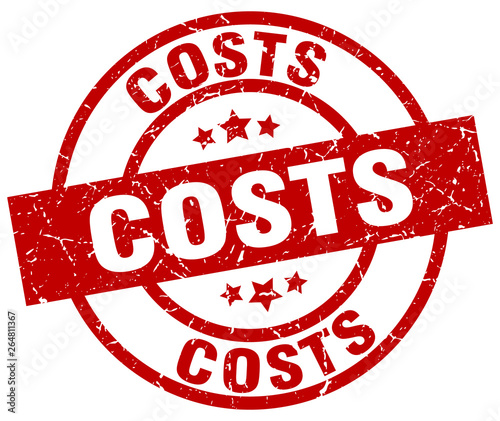 costs round red grunge stamp