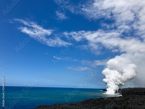 Where lava meets the Hawaiian ocean © Kenton