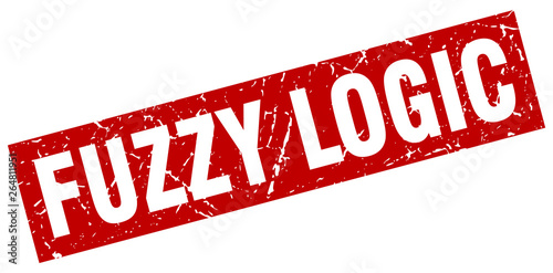 square grunge red fuzzy logic stamp