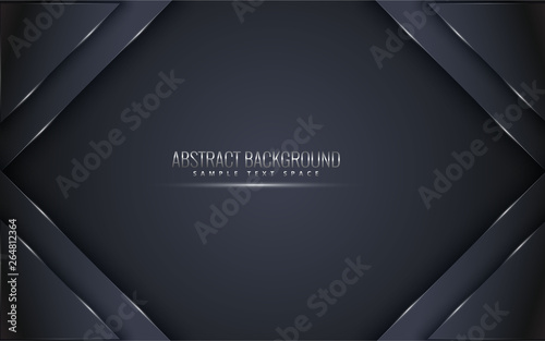 Black premium background with luxury dark.  luxury silver platinum lines vector. Rich background for poster premium triangles design - Vector