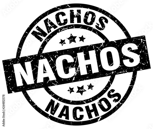 nachos round grunge black stamp