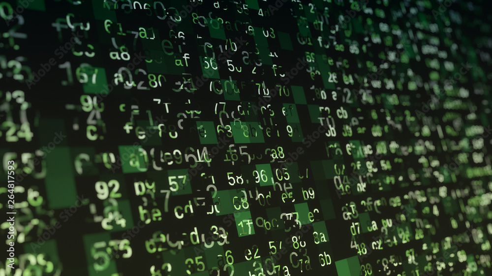 close up view of a computer screen with hexadecimal code, various glitches on text, concept of hacker attack or virus (3d render) close up view of a computer screen with hexadecimal code, various glitches on text, concept of hacker attack or virus (3d render)