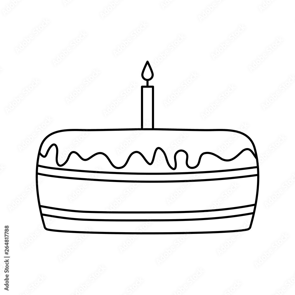 sweet cake of birthday isolated icon sweet cake of birthday isolated icon