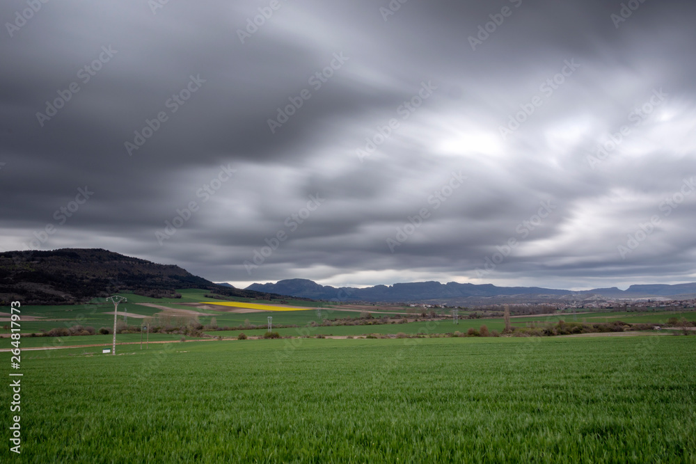 landscape with wheat field and blue sky landscape with wheat field and blue sky