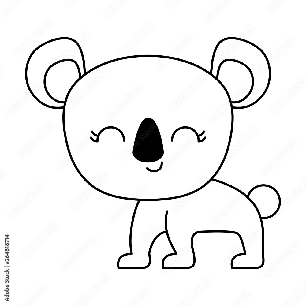 cute koala animal isolated icon cute koala animal isolated icon