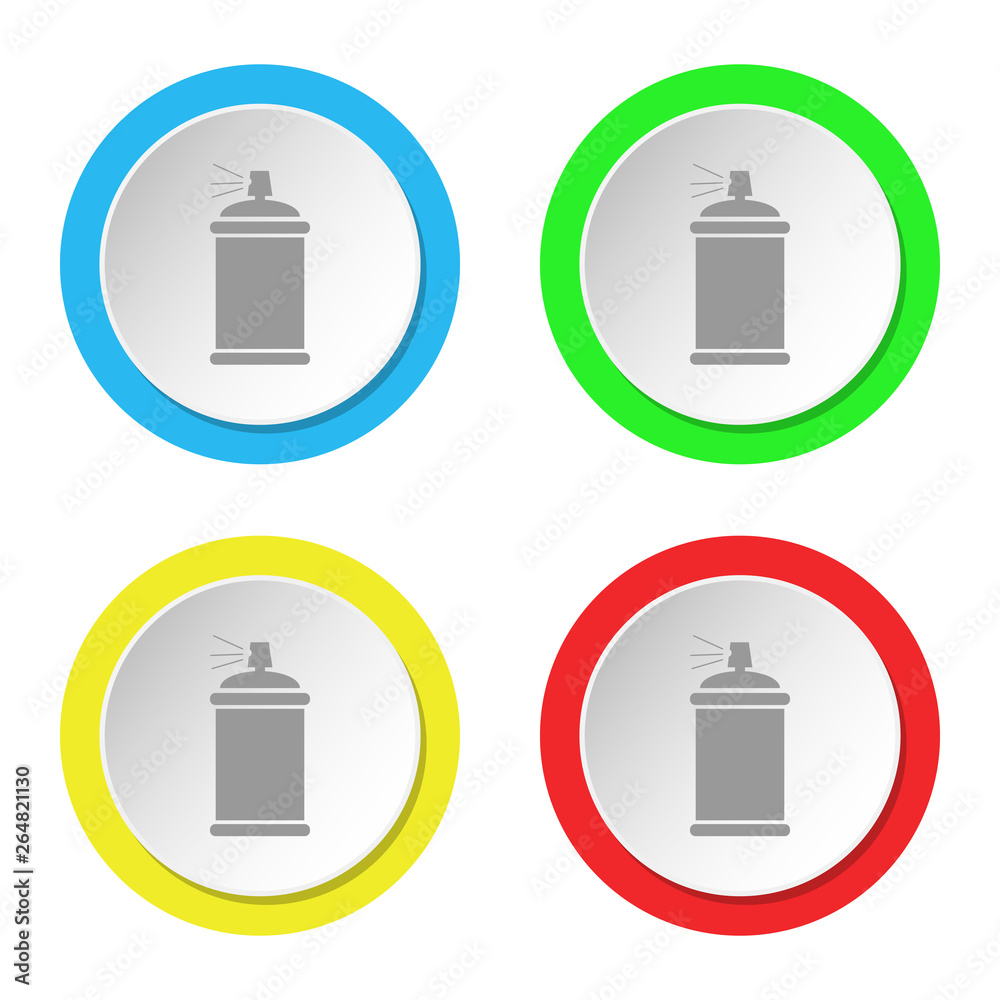 Spray can icon. Set of round color flat icons. Spray can icon. Set of round color flat icons.