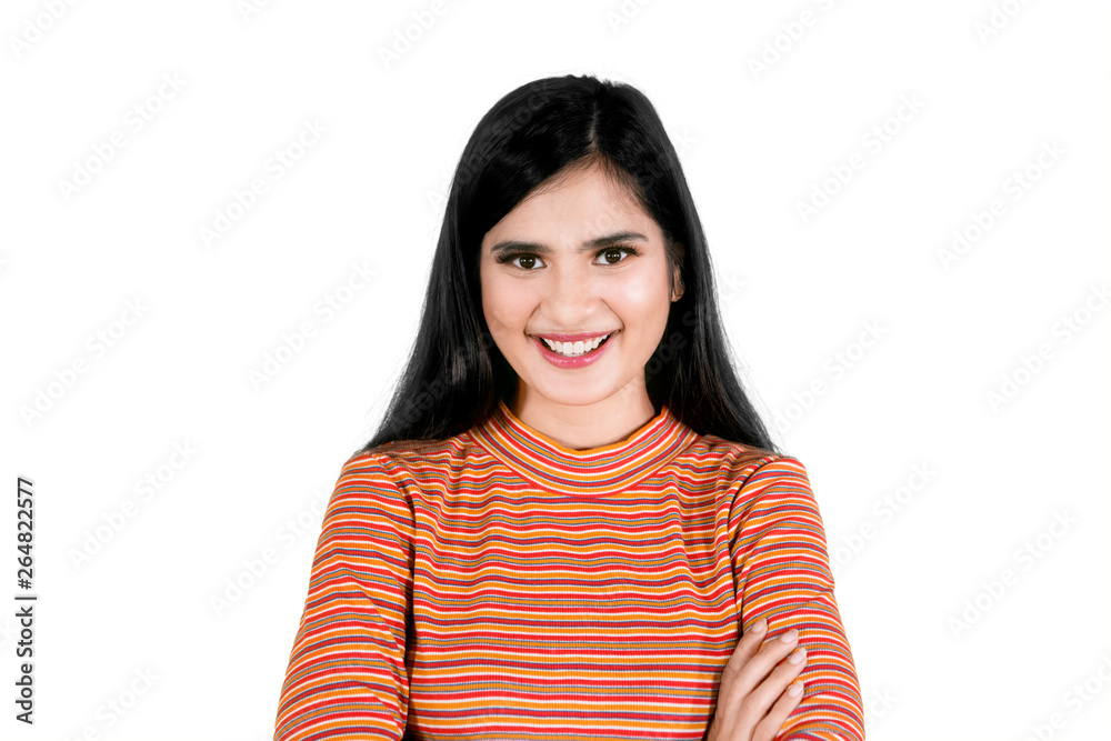 Pretty girl smiling at the camera on studio Pretty girl smiling at the camera on studio