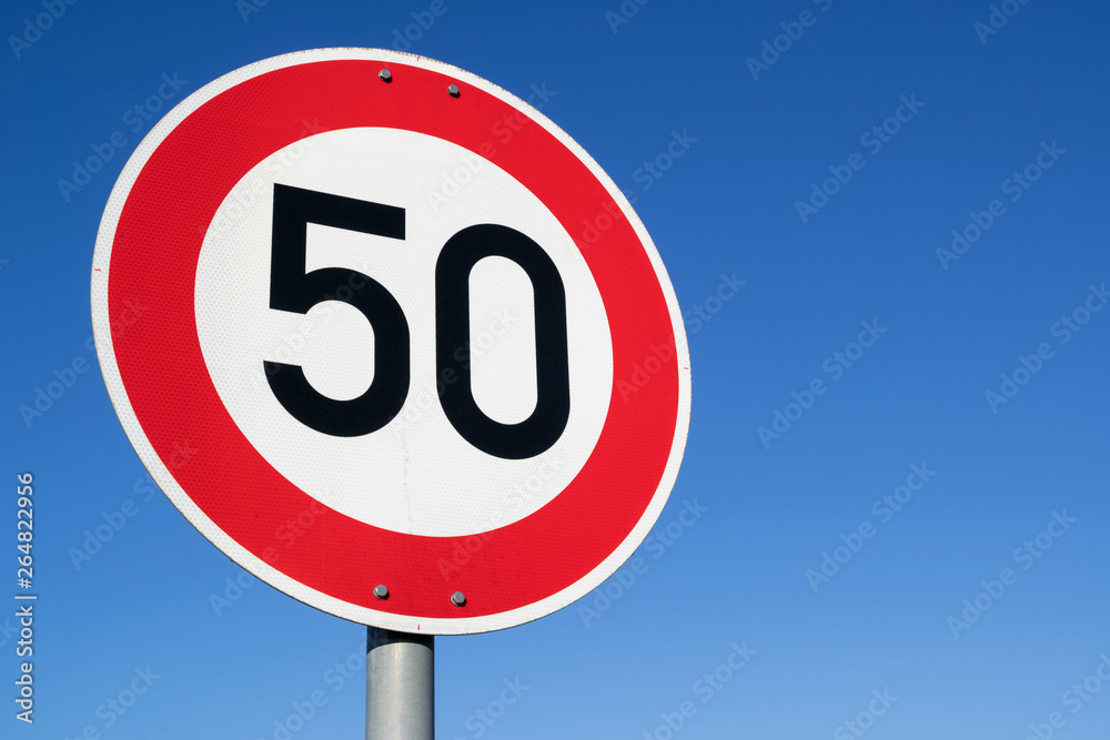 German road sign: speed limit 50 km/h German road sign: speed limit 50 km/h