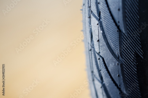 Close up of bicylce tire
