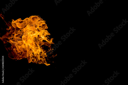 Fire flames on black background. fire on black background isolated. fire patterns.