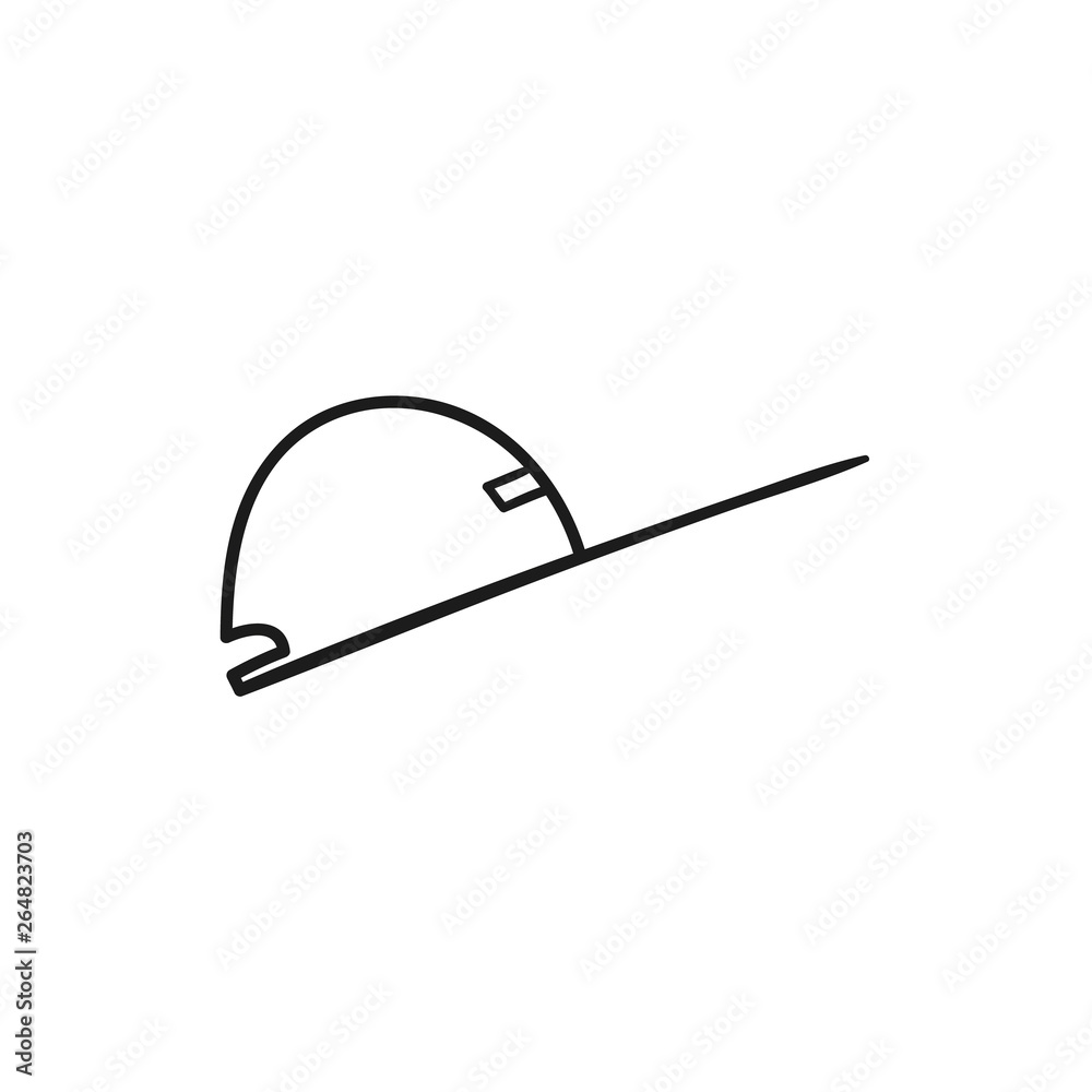 Beautiful hand-drawn outlined icon of a baseball cap