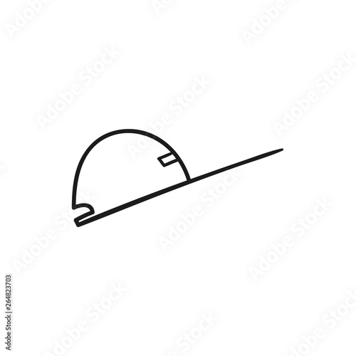 Beautiful hand-drawn outlined icon of a baseball cap