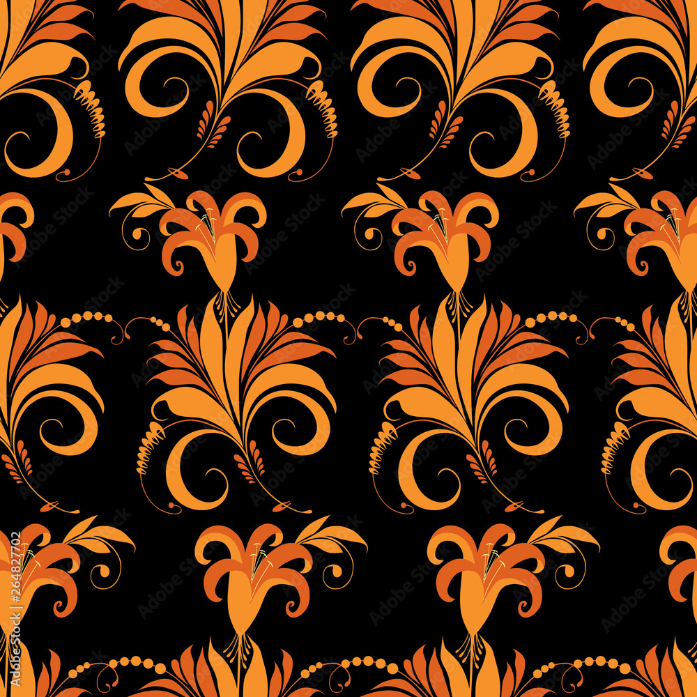 Seamless pattern of decorative fabulous flowers Seamless pattern of decorative fabulous flowers