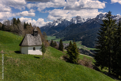 Look at the valley of Villabassa in Bolzano, Trentino-Alto Adige.
