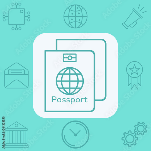 Passport vector icon sign symbol