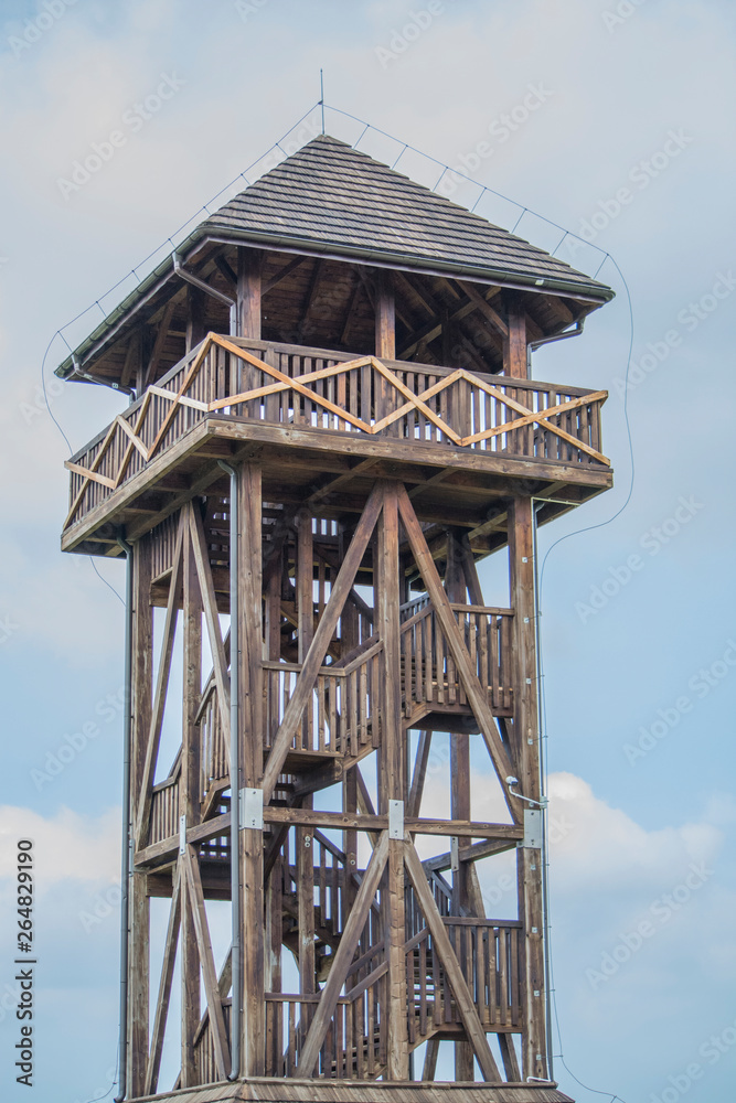 observation wooden tower on hill