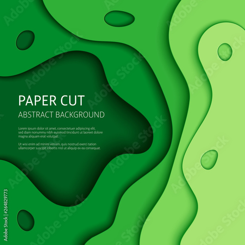 Color 3d cut out paper effect abstract background. Colorful vector design templates.