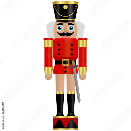 Vector illustration of a nutcracker toy soldier