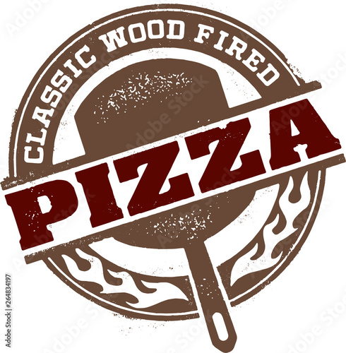 Classic Wood Fired Pizza Sign for Pizzeria Restaurants