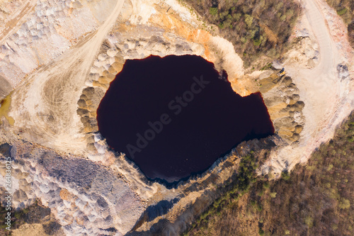Aerial view to the open mine