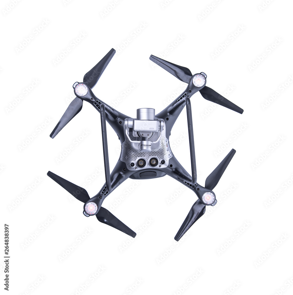 Dark drone isolated on a white background. Dark drone isolated on a white background.