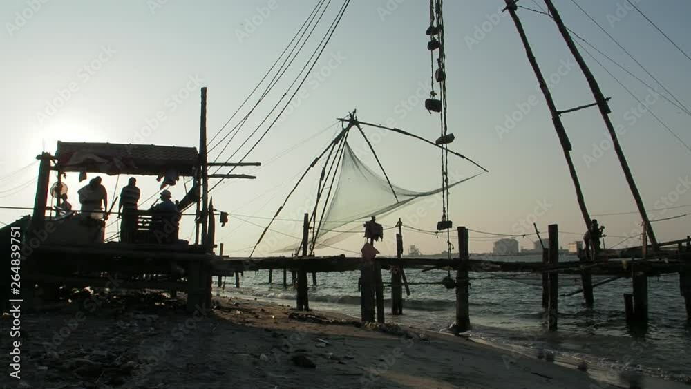 The famed Chinese Nets in Fort Kochi, Kerala, India The famed Chinese Nets in Fort Kochi, Kerala, India