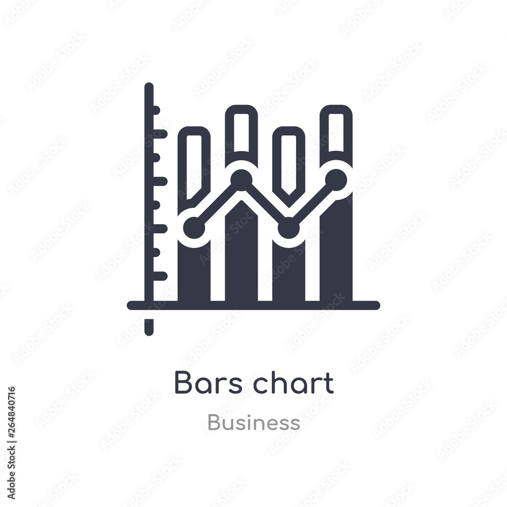 bars chart outline icon. isolated line vector illustration from business collection. editable thin stroke bars chart icon on white background bars chart outline icon. isolated line vector illustration from business collection. editable thin stroke bars chart icon on white background