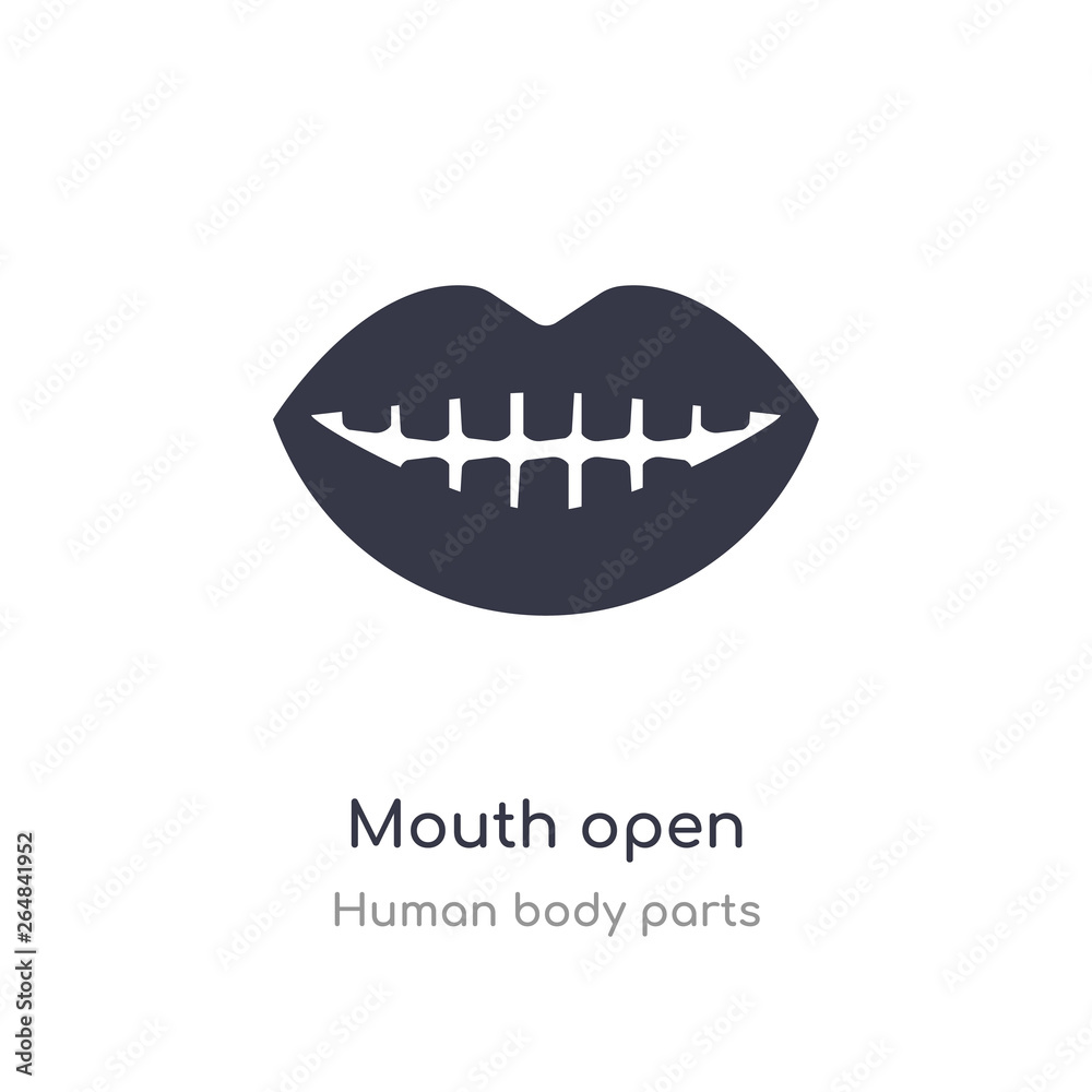 mouth open outline icon. isolated line vector illustration from human body parts collection. editable thin stroke mouth open icon on white background mouth open outline icon. isolated line vector illustration from human body parts collection. editable thin stroke mouth open icon on white background