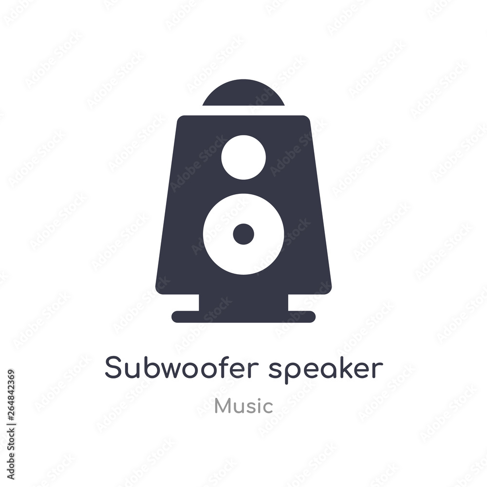 subwoofer speaker outline icon. isolated line vector illustration from music collection. editable thin stroke subwoofer speaker icon on white background