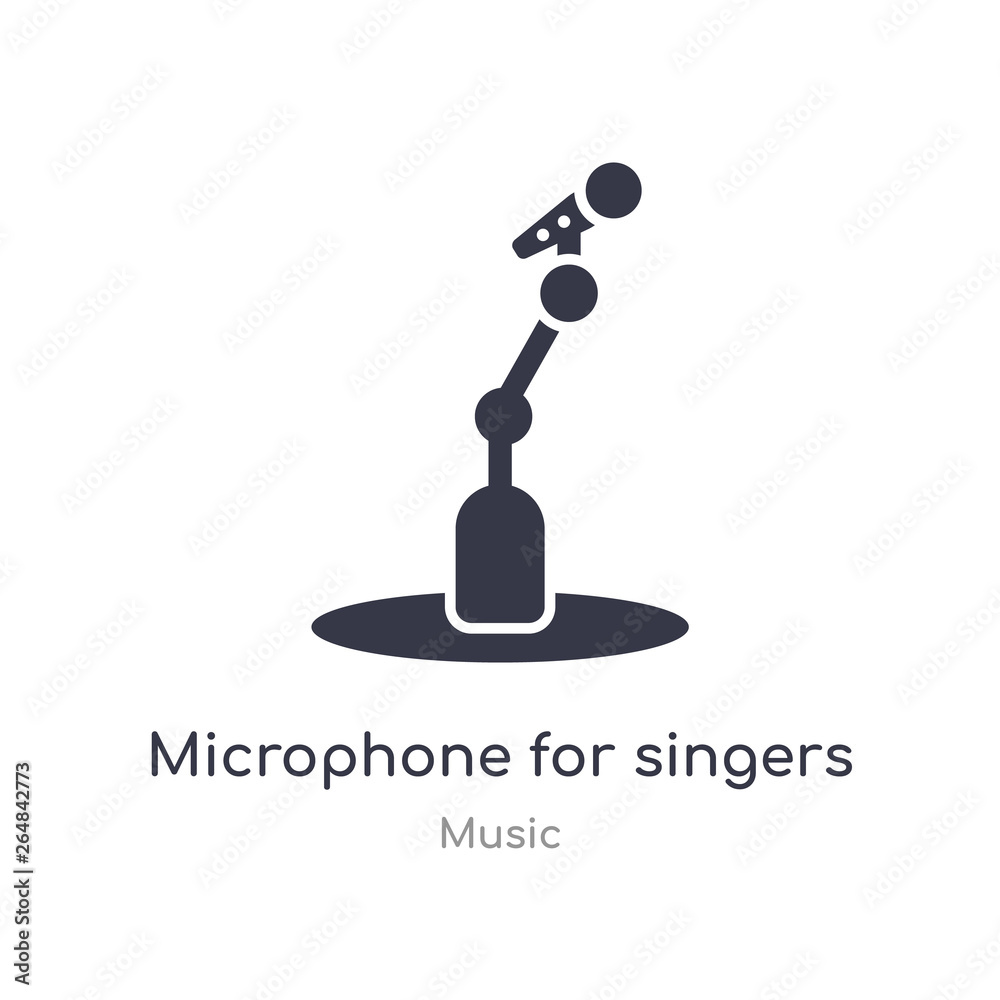 microphone for singers outline icon. isolated line vector illustration from music collection. editable thin stroke microphone for singers icon on white background