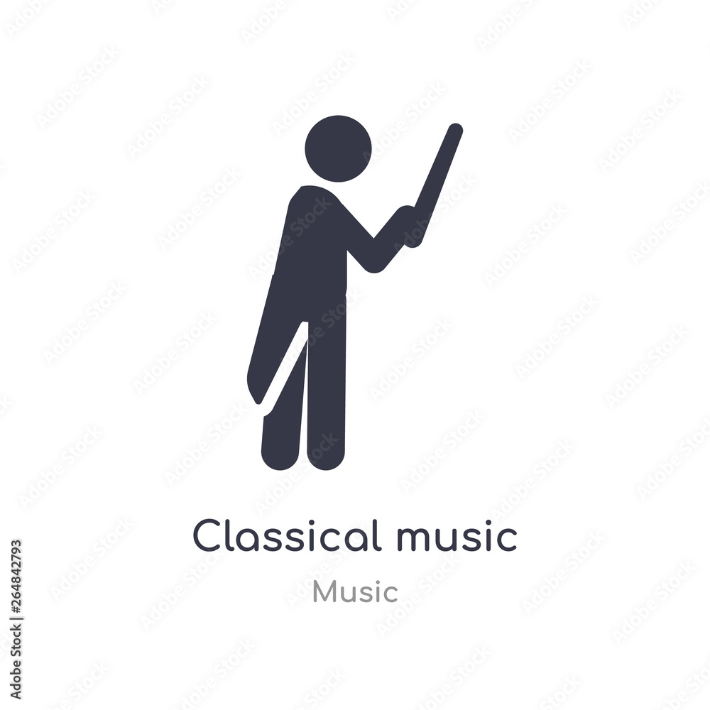 classical music outline icon. isolated line vector illustration from music collection. editable thin stroke classical music icon on white background