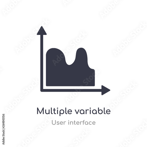 multiple variable continuous chart outline icon. isolated line vector illustration from user interface collection. editable thin stroke multiple variable continuous chart icon on white background