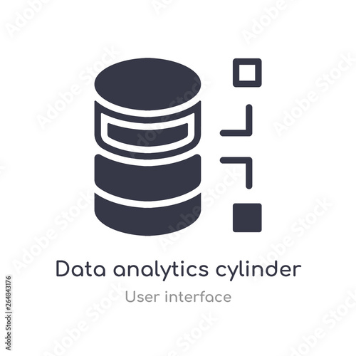 data analytics cylinder outline icon. isolated line vector illustration from user interface collection. editable thin stroke data analytics cylinder icon on white background