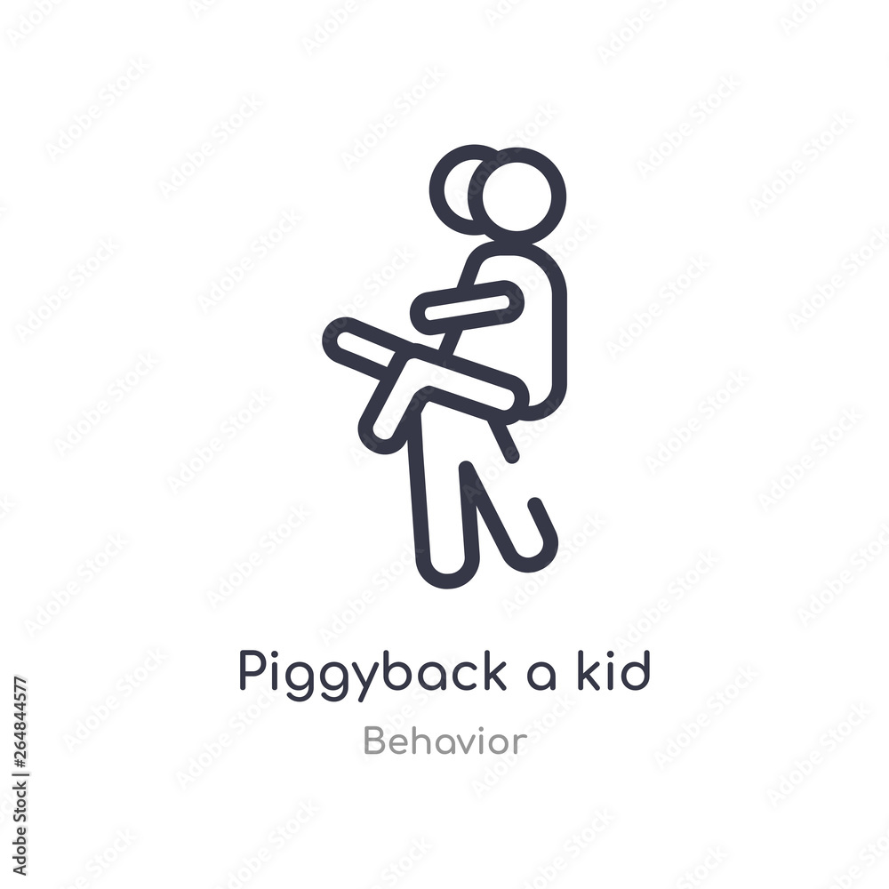piggyback a kid outline icon. isolated line vector illustration from behavior collection. editable thin stroke piggyback a kid icon on white background piggyback a kid outline icon. isolated line vector illustration from behavior collection. editable thin stroke piggyback a kid icon on white background