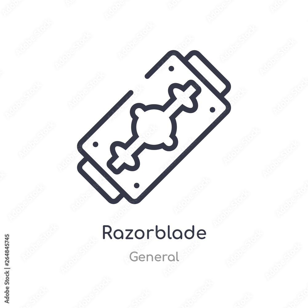 razorblade outline icon. isolated line vector illustration from general collection. editable thin stroke razorblade icon on white background