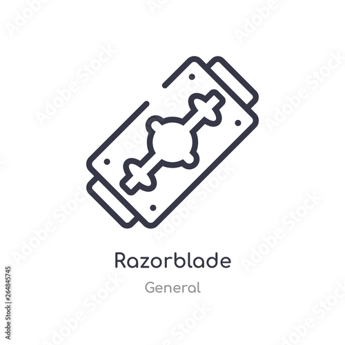 razorblade outline icon. isolated line vector illustration from general collection. editable thin stroke razorblade icon on white background