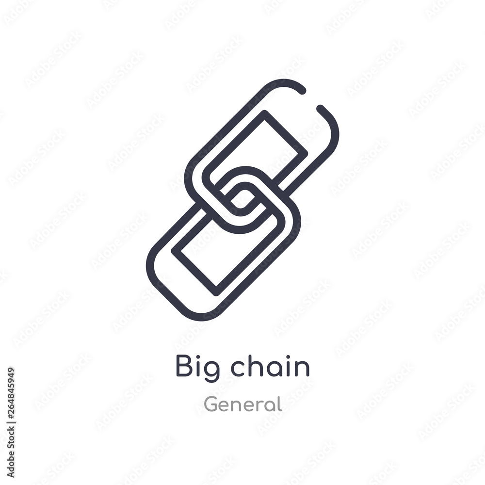 big chain outline icon. isolated line vector illustration from general collection. editable thin stroke big chain icon on white background big chain outline icon. isolated line vector illustration from general collection. editable thin stroke big chain icon on white background