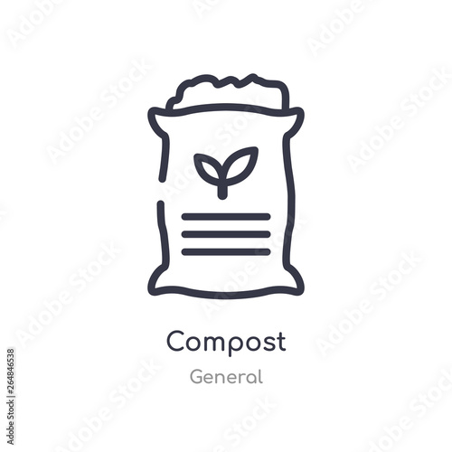 compost outline icon. isolated line vector illustration from general collection. editable thin stroke compost icon on white background