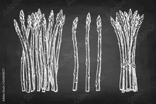Chalk sketch of asparagus.
