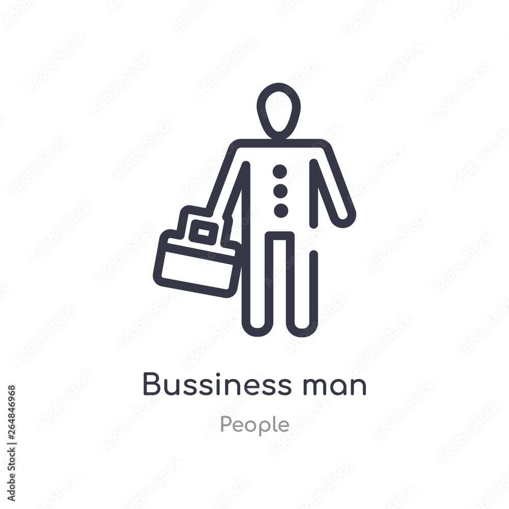 Fototapeta premium bussiness man outline icon. isolated line vector illustration from people collection. editable thin stroke bussiness man icon on white background