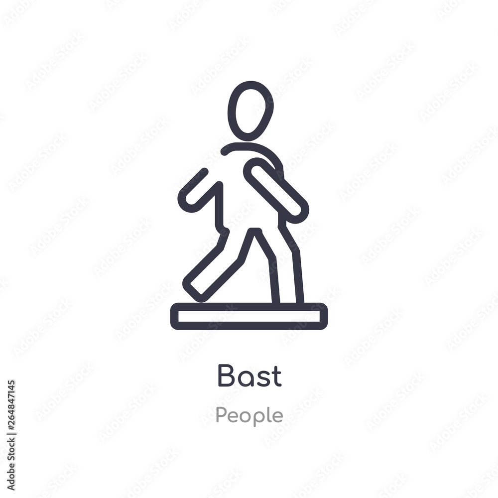 bast outline icon. isolated line vector illustration from people collection. editable thin stroke bast icon on white background bast outline icon. isolated line vector illustration from people collection. editable thin stroke bast icon on white background