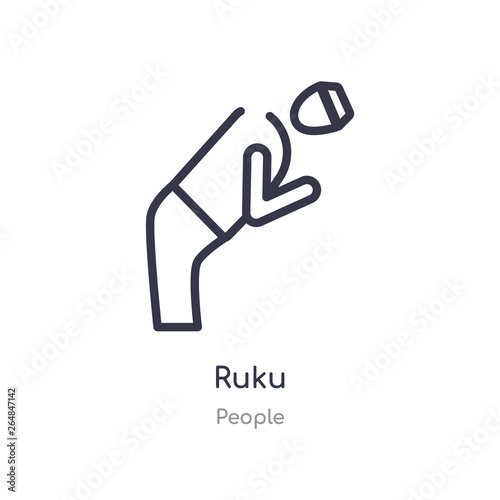 ruku outline icon. isolated line vector illustration from people collection. editable thin stroke ruku icon on white background